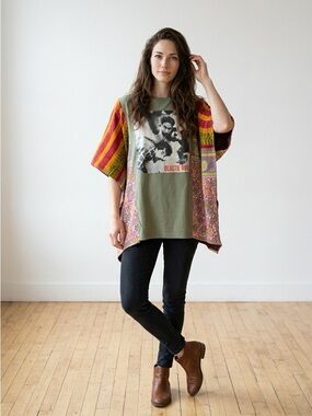 Handcrafted Upcycled BEASTIE BOYS Kantha Tunic NWT One Size